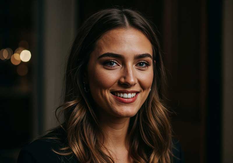 Mulher com maquiagem social para festa