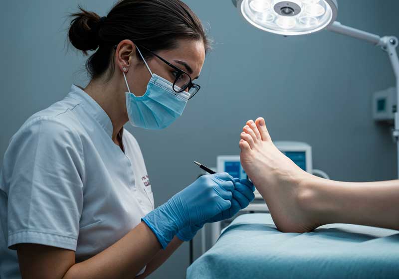 Tratamento de podologia nos pés