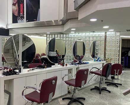 Interior do salão de beleza